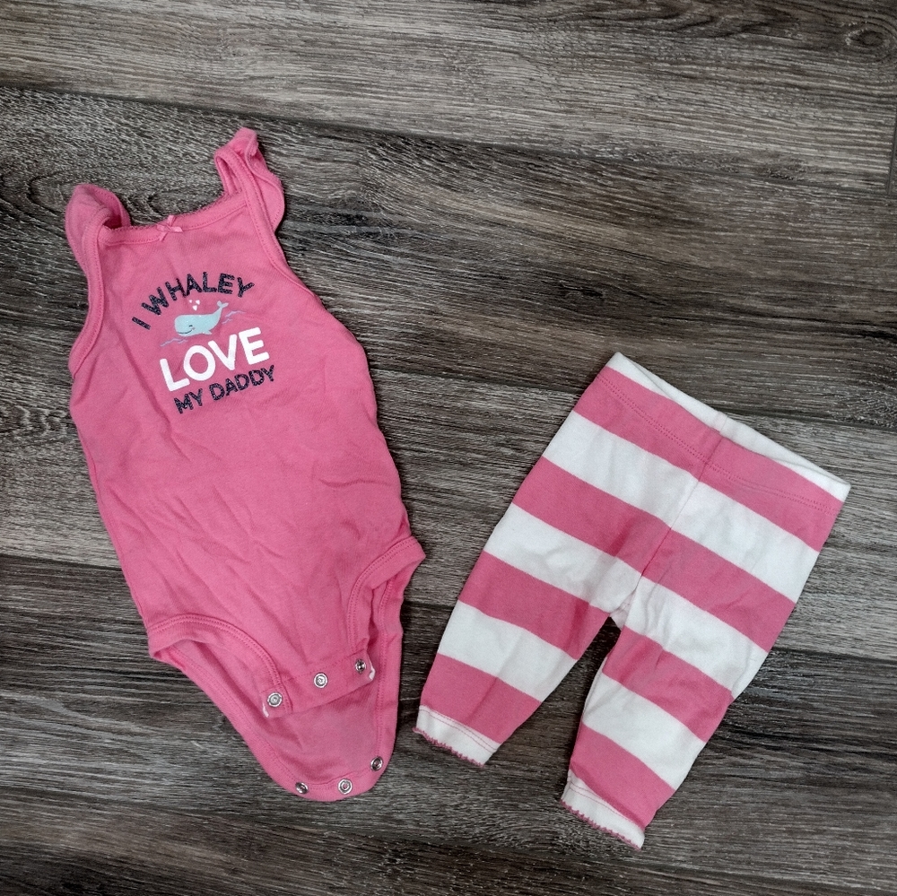 Carter's Baby Girl "I Whaley Love My Daddy" Set Size 3M
